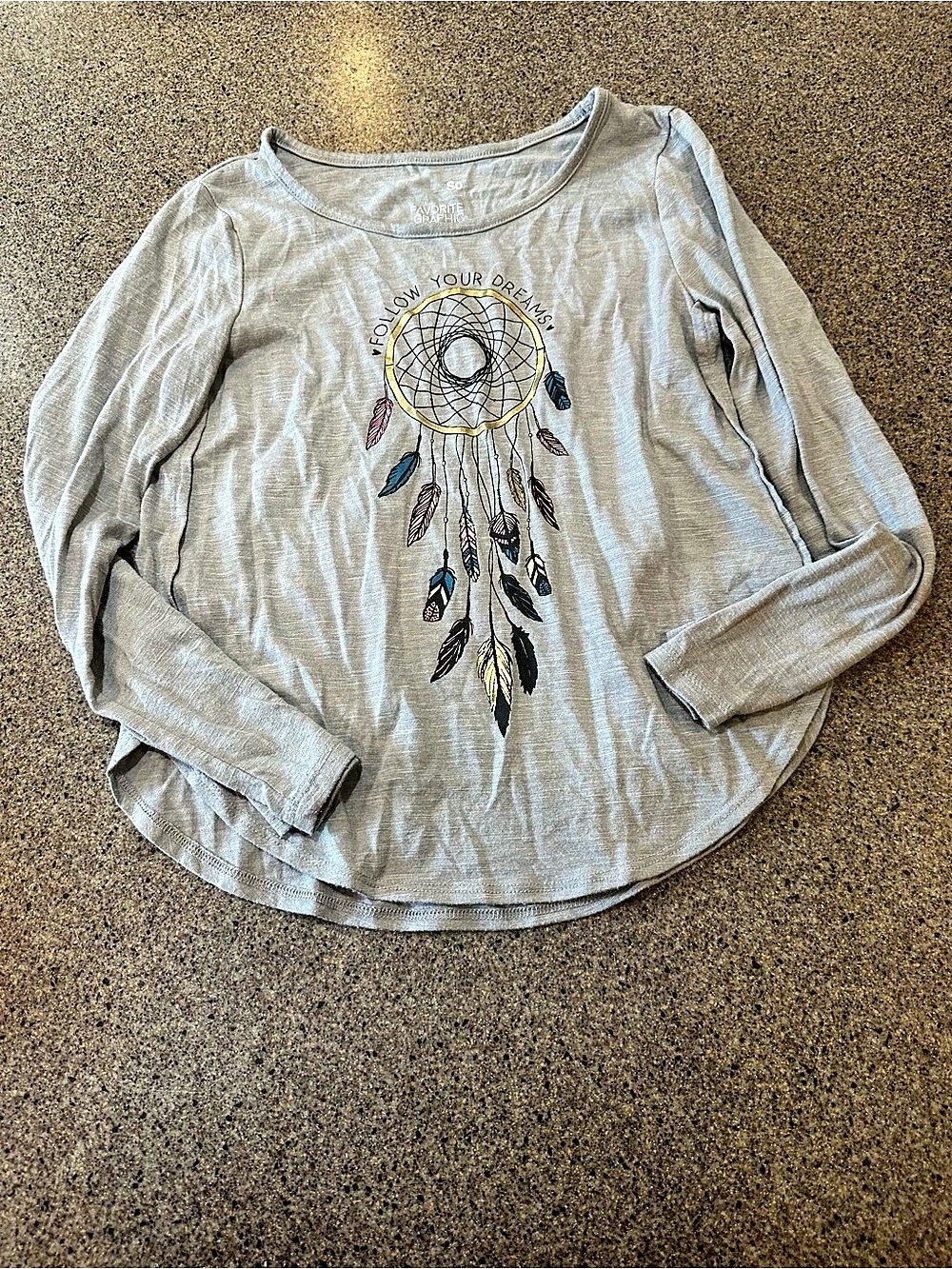 Favorite Graphic Tee Long Sleeve Graphic Tee in Gray